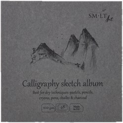 SMLT album da disegno calligrafia quadrato 14 cm 100g 48 fogli carta FSC