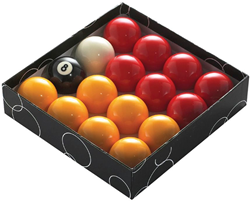 Palle da biliardo PowerGlide rosse/gialle 47,5 mm resina per tavolo da biliardo