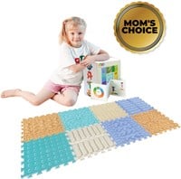 Ortoto Tappetini Puzzle Sensoriali per Massaggi Erba scatola 8 pezzi-2