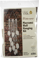 Solid Oak Solid Oak Macramé Kit Veren Muurhanger 25x90 cm