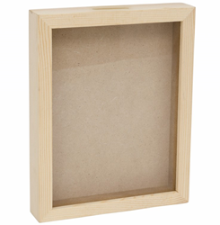Hobbygroep salvadanaio legno trasparente decorazione 19,8x15x4 cm