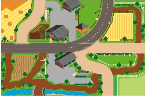 Tappeto da gioco fattoria XXL 100x150cm - tappeto fattoria per bambini-2