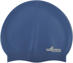 SwimTech cuffia da nuoto in silicone blu scuro - cuffia confortevole