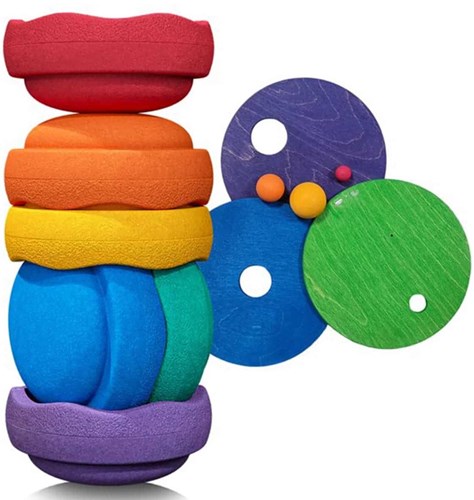Stapelstein Grimms x Stapelstein® Set - Rolling Discs Cool Classic