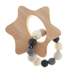 Hess sonaglio in legno stella nero naturale - giocattolo per bambini
