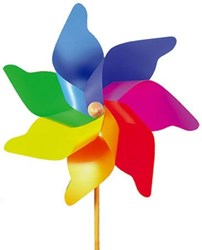 Giobas mulino a vento arcobaleno - grande mulino da giardino colorato 120cm