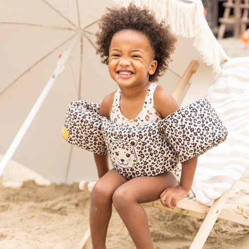 Swim Essentials Puddle Jumper giubbotto da nuoto leopardato beige 2-6 anni-2
