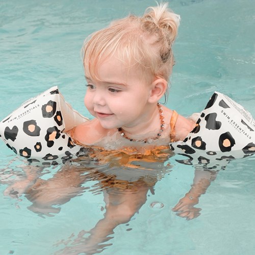 Swim Essentials braccioli gonfiabili stampa leopardo beige 0-2 anni-2