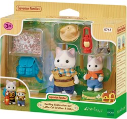 Sylvanian Families set avventura fratello e bebè gatto latte bambole gioco