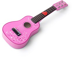 Tidlo chitarra in legno rosa fiori giocattolo musicale bambini