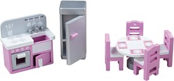 Tidlo cucina casa delle bambole set mobili in legno 9 pezzi accessorio
