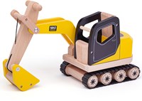 Tidlo escavatore in legno giocattolo - veicolo da costruzione resistente