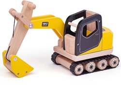 Tidlo escavatore in legno giocattolo - veicolo da costruzione resistente