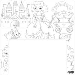 Matta tovaglietta castello principessa da colorare - riutilizzabile per Ikea Antilop