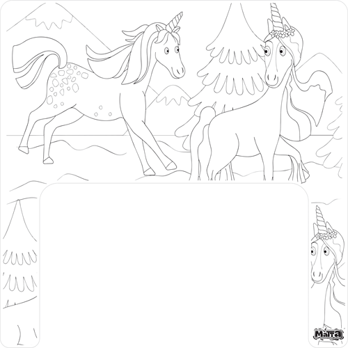 Matta tovaglietta unicorno da colorare - riutilizzabile per sedia Ikea Antilop