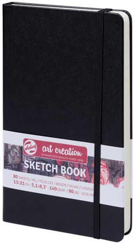 Talens Art Creation TAC Schetsboek 13x21 cm 140gr 80 vel Zwart