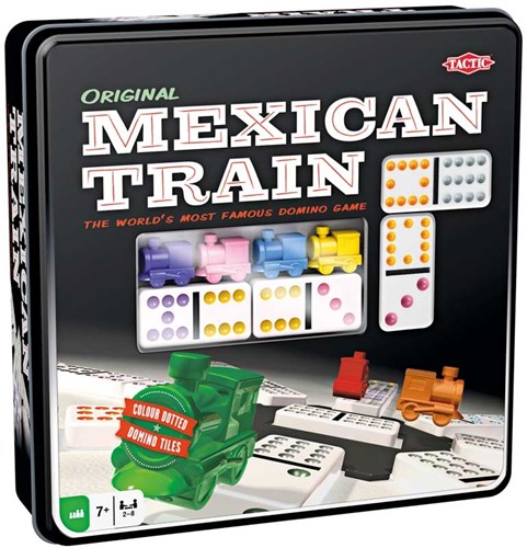Tactic - Gioco domino Mexican Train in scatola di latta - gioco di famiglia