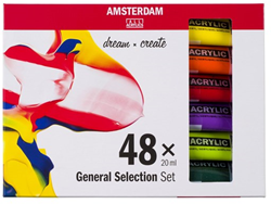 Bruynzeel set colori acrilici pittura 48 colori 20ml Amsterdam