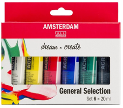 Bruynzeel set colori acrilici Amsterdam Standard 6 colori 20 ml pittura
