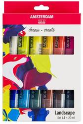 Royal Talens set acrilico paesaggio - Amsterdam 12 colori 20 ml