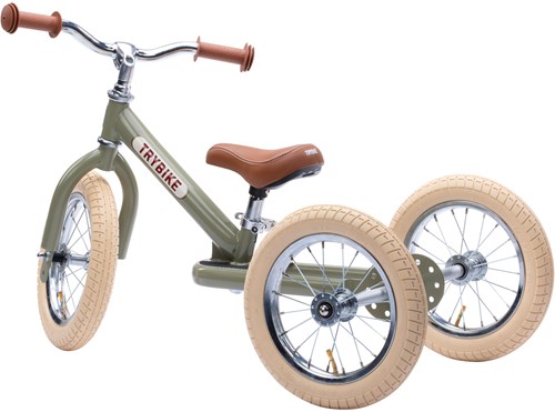 Trybike bici senza pedali Steel 2-in-1 - verde vintage bici per bambini-3