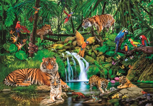 Clementoni puzzle animali della giungla - 300 pezzi - puzzle colorato
