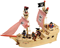 Tidlo nave pirata in legno Paragon con accessori - giocattolo