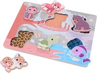 Jouéco puzzle in legno The Wildies Family tasche morbide giocattolo educativo-2