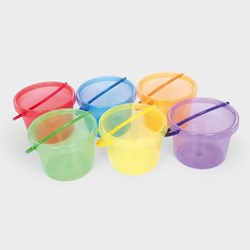 TickiT Set Secchielli Colorati - Secchielli Trasparenti Giocattolo 6 Pezzi
