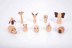 TickiT set animali in legno - giocattolo educativo in legno 10 pezzi