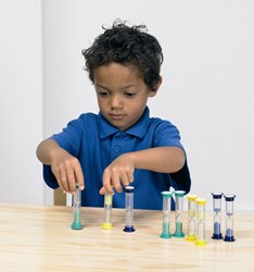 TickiT giocattolo clessidra - Mini Sand Timer 5 minuti blu set di 3