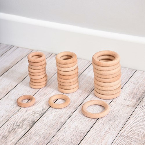 TickiT anelli in legno giocattolo educativo 56 mm - set da 10-2
