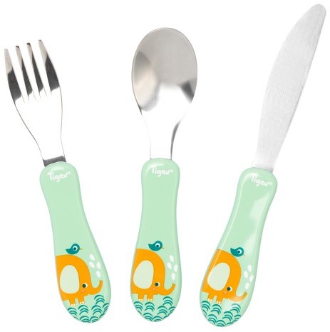 Tigex set posate in acciaio inox per bambini - colorato ed ergonomico