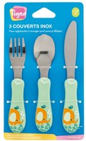 Tigex set posate in acciaio inox per bambini - colorato ed ergonomico-2