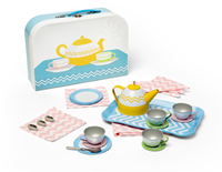 BigJigs set da tè giocattolo in latta - colorato servizio da tè per bambini