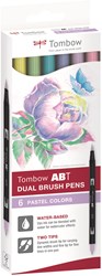 Tombow set pennarelli brush colori pastello - ABT Dual Brush Pen 6 pezzi