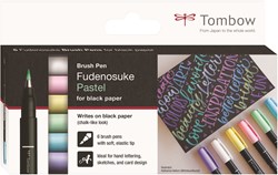 Tombow set penna brush - Fudenosuke colori pastello 6 pezzi hand lettering