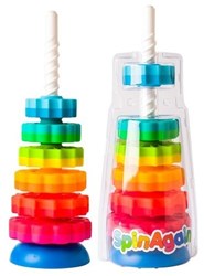 Fat Brain Toys gioco di impilamento Spin Again - ingranaggi colorati giocattolo
