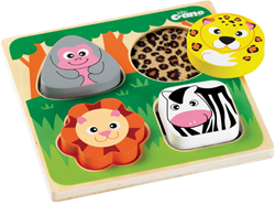 Tidlo puzzle sensoriale in legno animali safari giocattolo educativo