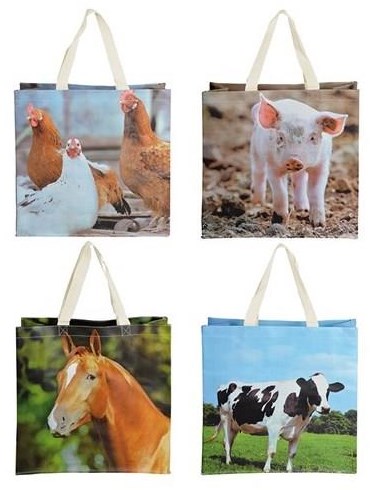 Esschert Design borsa della spesa animali da fattoria poliestere idrorepellente