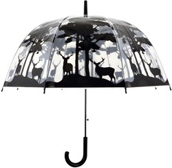 Esschert Design ombrello trasparente animali del bosco cervi