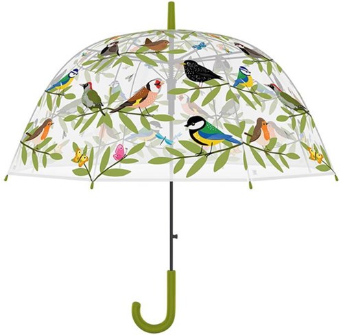 Esschert Design ombrello uccelli trasparente stampa uccelli 83 cm