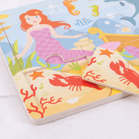 BigJigs puzzle in legno sirena - giocattolo educativo 6 pezzi-3