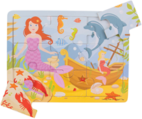BigJigs puzzle in legno sirena - giocattolo educativo 6 pezzi-2