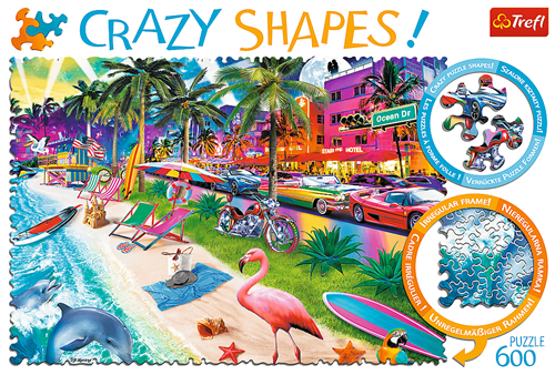 Trefl puzzle - Crazy Shapes Miami Beach - 600 pezzi cartone-2