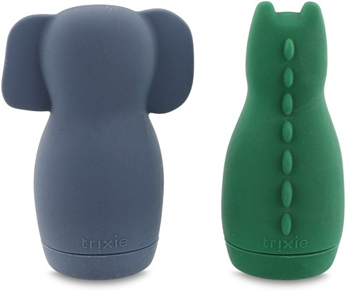 Trixie giocattolo da bagno animali spruzzanti in silicone Mrs. Elephant & Mr. Crocodile-2
