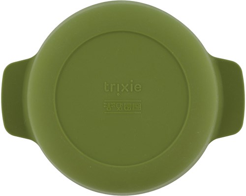 Trixie ciotola in silicone Mr. Dino - stoviglie per bambini verde - sicura e resistente-2