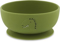 Trixie ciotola in silicone con ventosa - stoviglie per bambini Mr. Dino verde