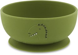 Trixie ciotola in silicone con ventosa - stoviglie per bambini Mr. Dino verde