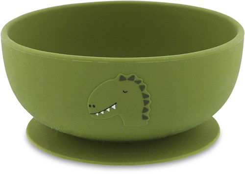 Trixie ciotola in silicone con ventosa - stoviglie per bambini Mr. Dino verde